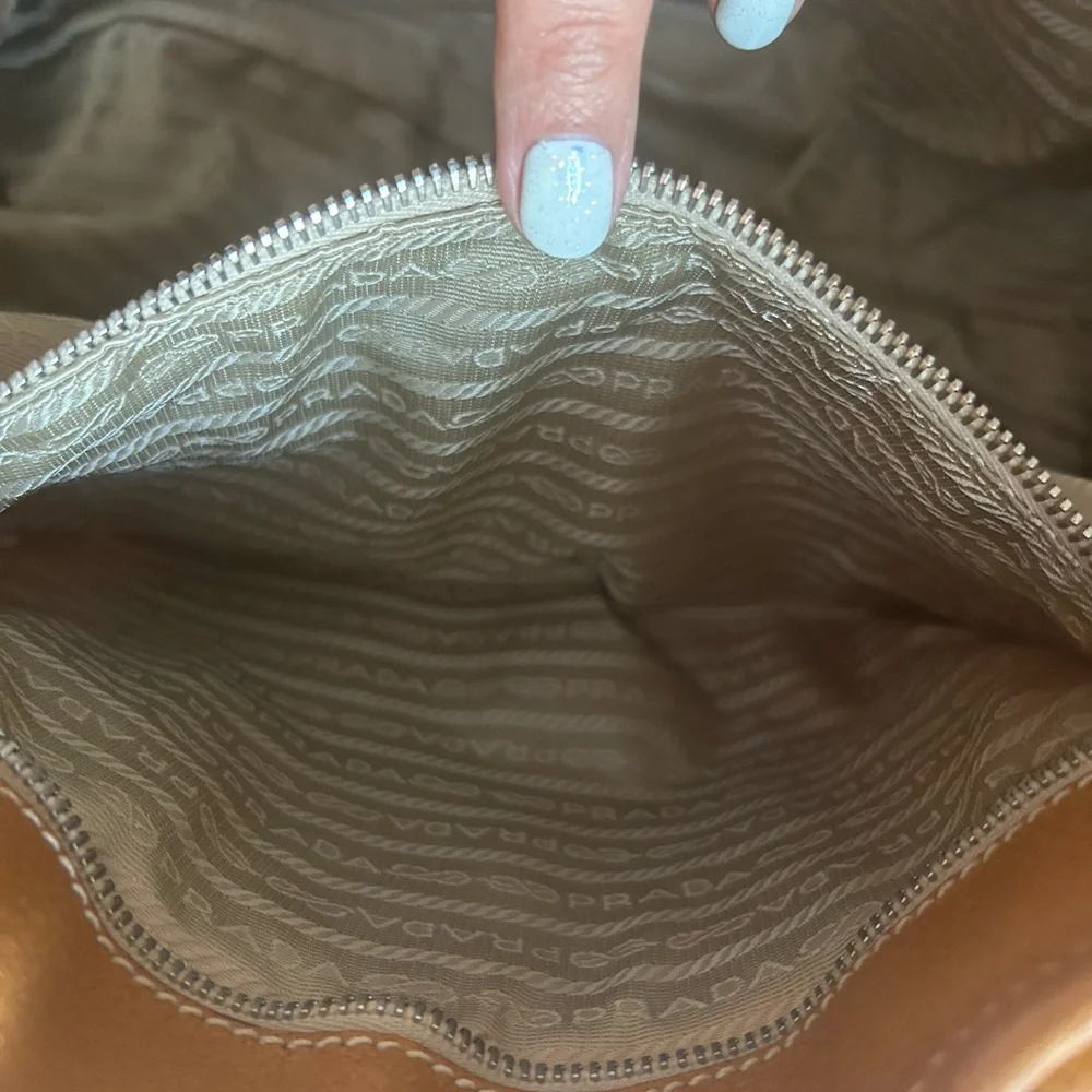 Authentic Prada Tan and Brown Women's Tote Bag, EUC